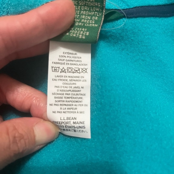 L.L. Bean Jacket Girls M -10-12 Blue Mountain Classic Fleece Hooded Full Zip - Picture 11 of 14